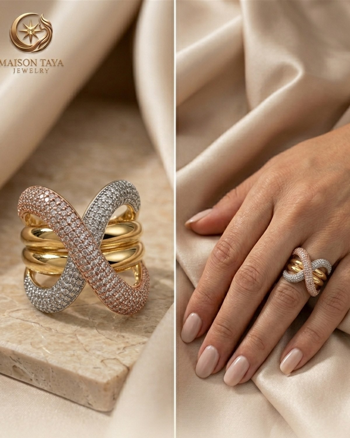 Bague « Aura » Tri-Tone
